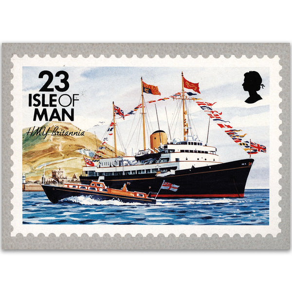 Isle of Man H.M.Y Britannia Postcard
