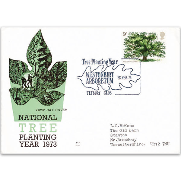 1973 National Tree Planting Year Benham Engraved Cover