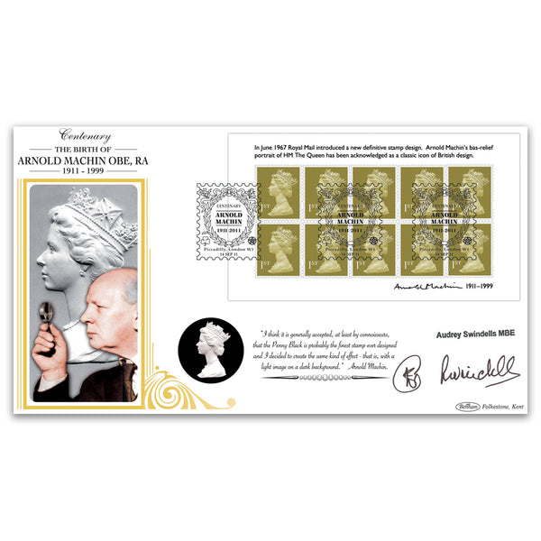 2011 Arnold Machin Centenary M/S BLCS 5000 - Signed by Audrey Swindells MBE