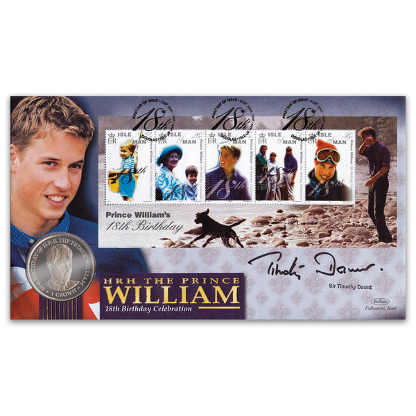 2000 Prince William's 18th Birthday M/S Coin Cover - Signed by Sir Timothy Daunt