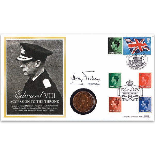 2006 Edward VIII 70th Anniversary of Accession Coin Cover - Signed by Hugo Vickers