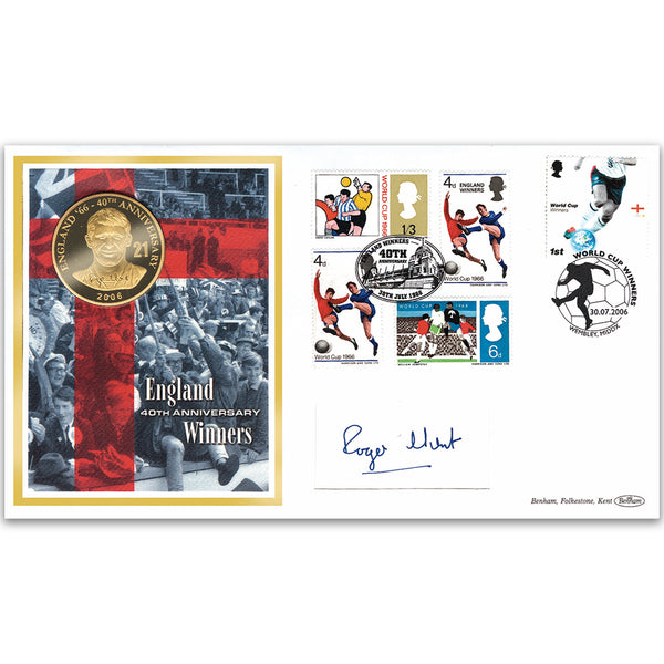 2006 World Cup Winners 40th - Roger Hunt Coin Cover - Signature Features