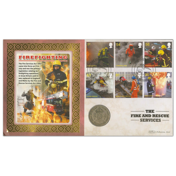 2009 Fire and Rescue Stamps Main Coin Cover