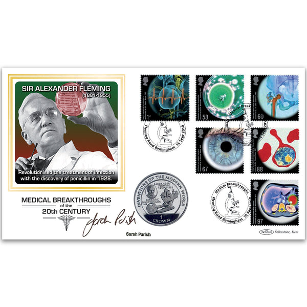 2010 Medical Breakthroughs Coin Cover - Signed by Sarah Parish