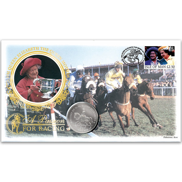 1998 HM Queen Mother Coin Cover - Horse Racing