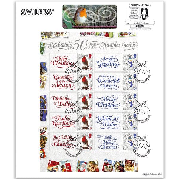 2016 50 Years of Christmas Generic Sheet Large Card - LEFT Hand