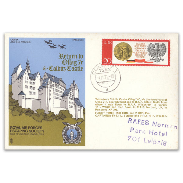 1971 RAF Escaping Society SC1 Return to Offlag 7c & Colditz