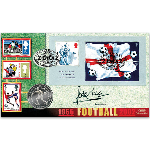 2002 Football World Cup Coin Cover - Signed Peter Shilton