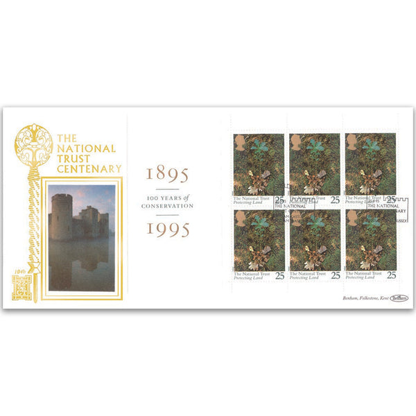 1995 National Trust Centenary GOLD 500 - PSB Pane 6 x 25p