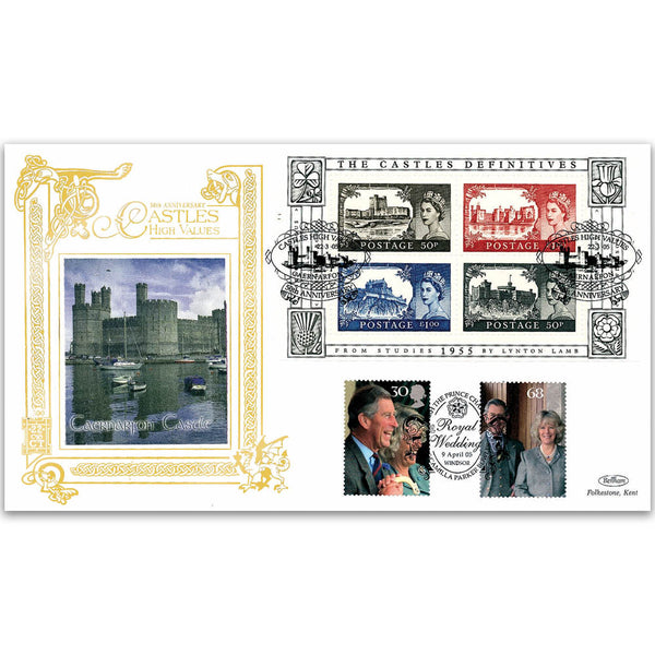 2005 Castles High Values 50th M/S GOLD 500 - Doubled for Royal Wedding