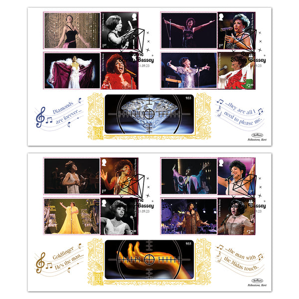 2023 Dame Shirley Bassey Collector Sheet GOLD 500 Pair of Covers