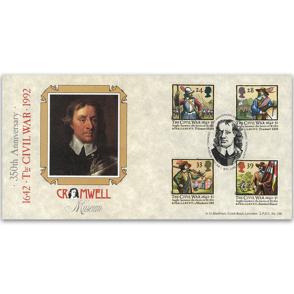 1992 Civil War Cromwell Huntingdon, Cambs spec handstamp
