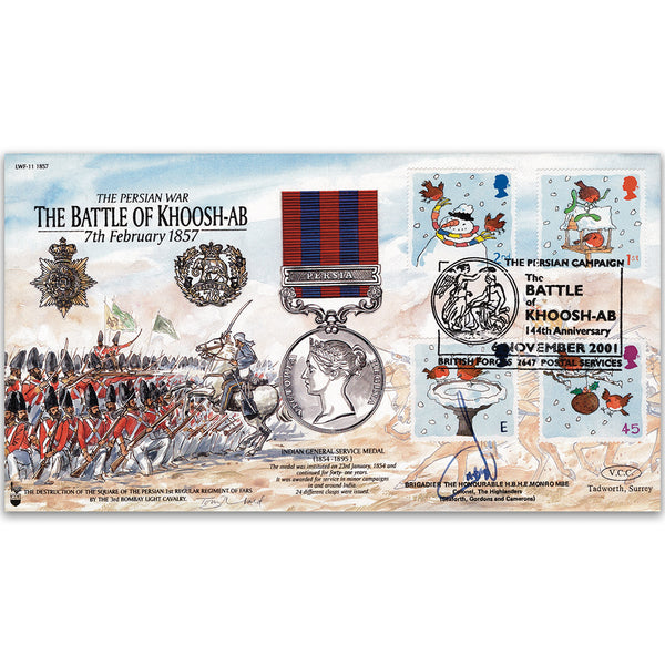 2001 The Battle of Khoosh-Ab 1857 - Signed by Bridgadier Monro