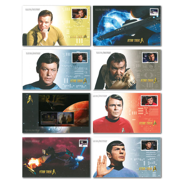 2016 Canada Star Trek Set of 8 Collectors Covers