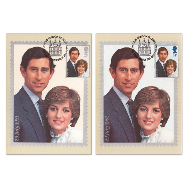 1981 Royal Wedding PHQ Cards - Set of 2