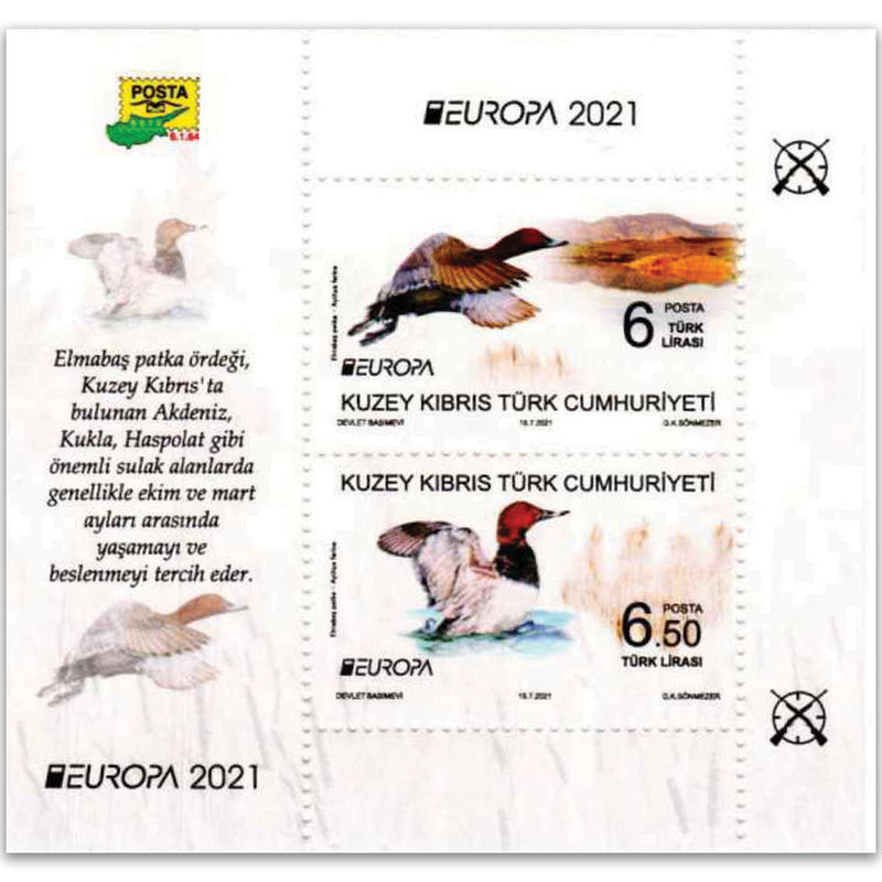 2021 Cyprus Turkish Europa Endangered Wildlife 2v M/S