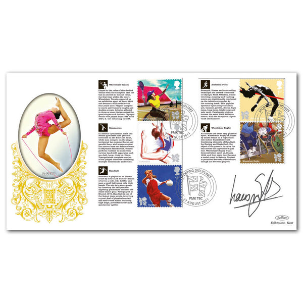 2011 Olympic and Paralympic Games Comm. Sheet III Special Gold - Cover 2 - Signed by Louis Smith