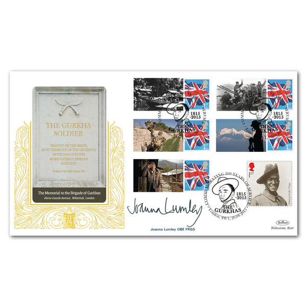 2015 Gurkhas Comm. Sheet Special Gold - Cover 2 - Signed by Joanna Lumley