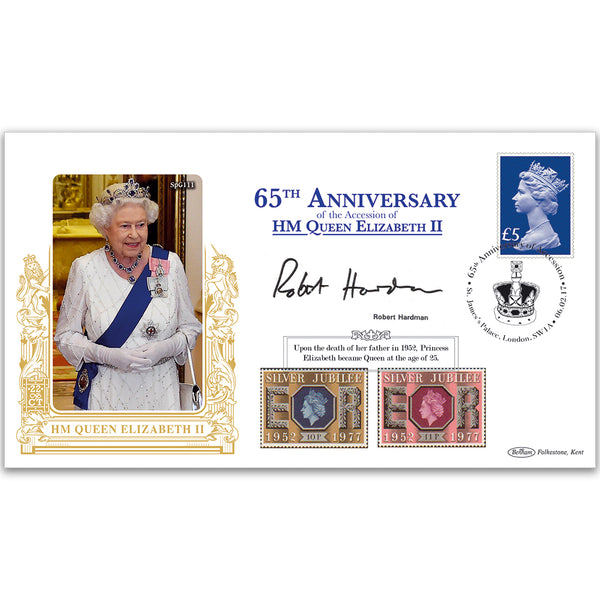 2017 65th Anniversary Accession of QEII Special Gold Cover - Signed Robert Hardman