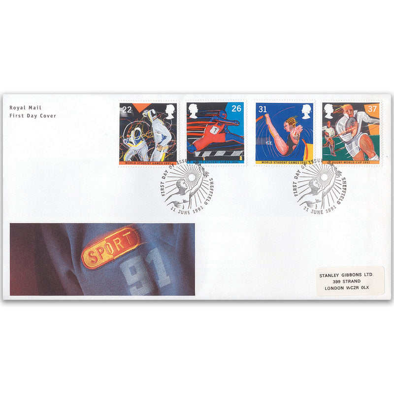 1991 Sports R.M. cover, Sheffield handstamp