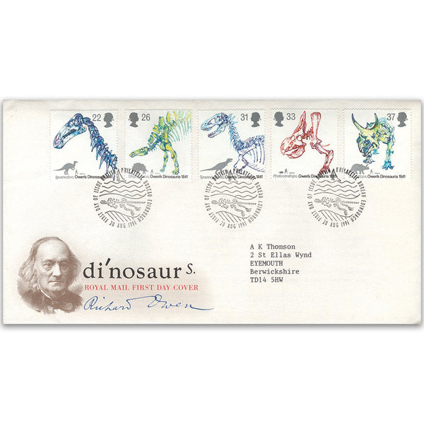 1991 Dinosaurs - Royal Mail Cover - Bureau, Edinburgh