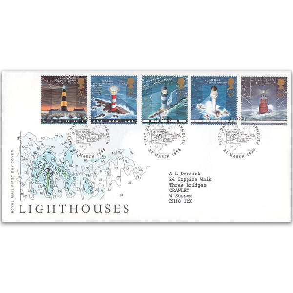 1998 Lighthouses R.M. cover, Plymouth h/s