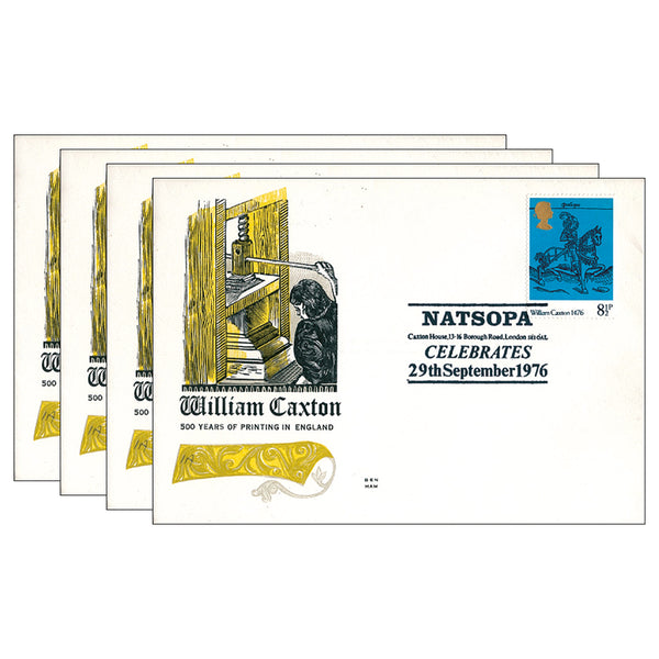 1976 British Printing 500th Set of 4 Benham Engraved Covers_BE35M