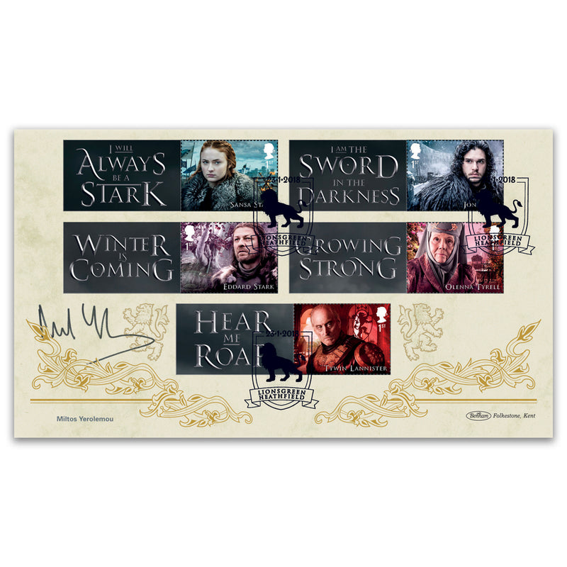 2018 Game of Thrones Collector Sheet BLCS Cover 2 Signed Miltos Yerolemou_BLCS733S2