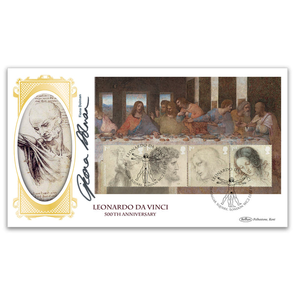 2019 Leonardo da Vinci PSB BLCS Cover 3 - Pane 2 (4 x 1st Class People) Signed Fiona Dolman_BLCS770U