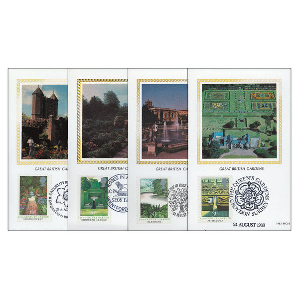 1983 British Gardens Benham Postcards - Set of 4