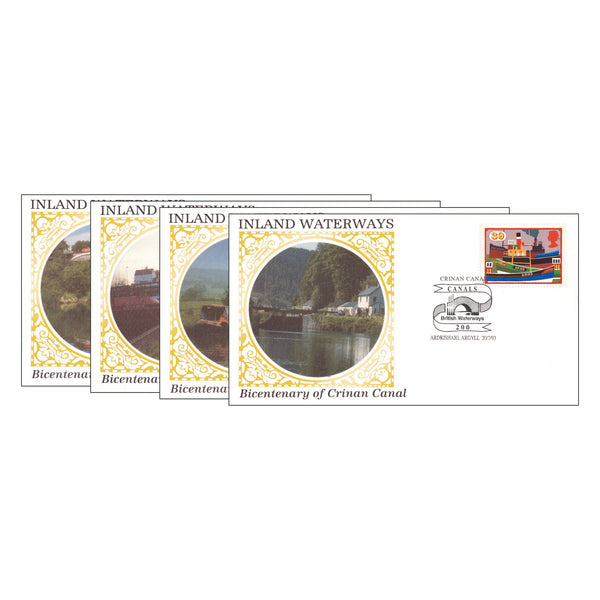 1993 Inland Waterways Benham Postcards Set of 4