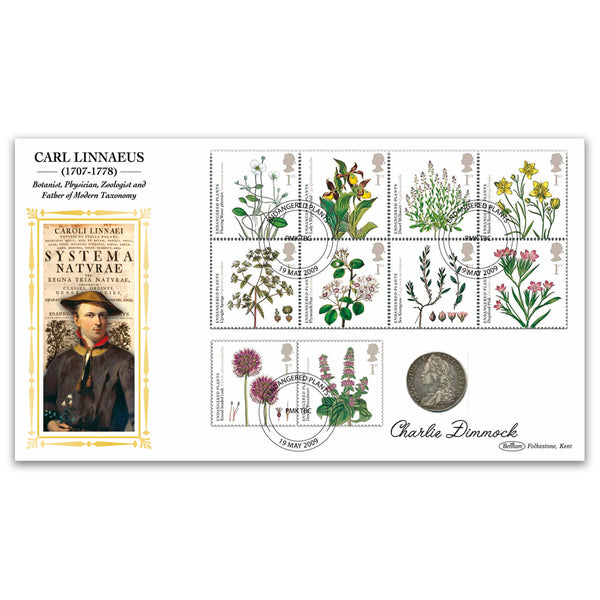 2009 Plants Stamps Coin Cover Signed Charlie Dimmock