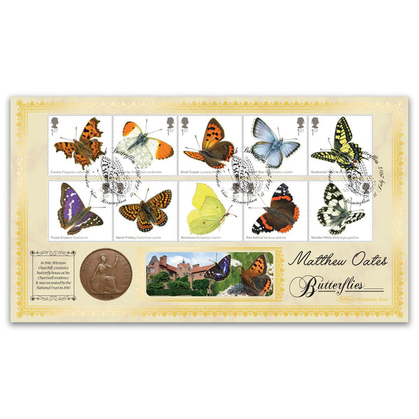 2013 Butterflies Stamps Coin Cover Signed Matthew Oates
