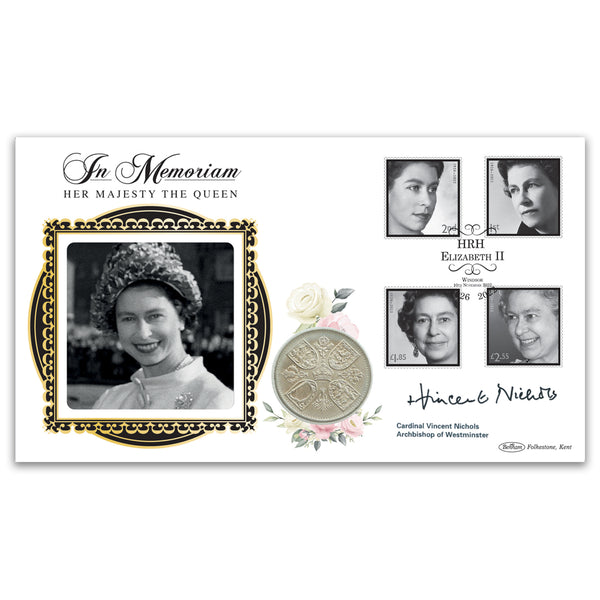 2022 Queen Elizabeth II In Memoriam Coin Signed Cardinal Vincent Nichols, Archbishop of Westminster