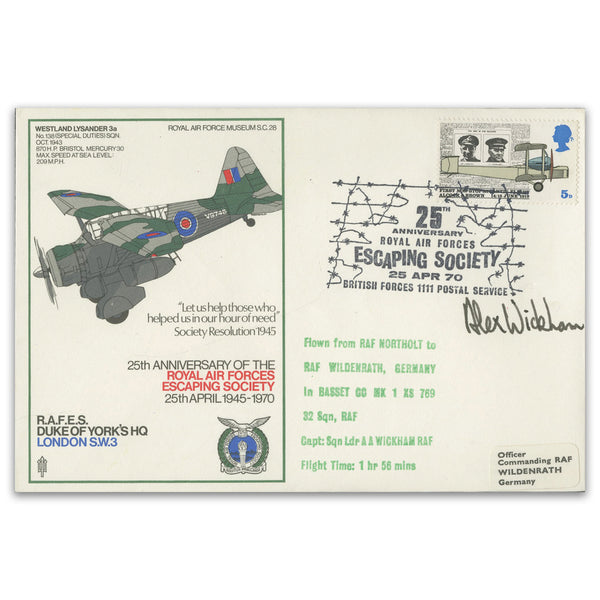 1970 25th Anniversary RAF Escaping Society - Signed Sqn Ldr Wickham