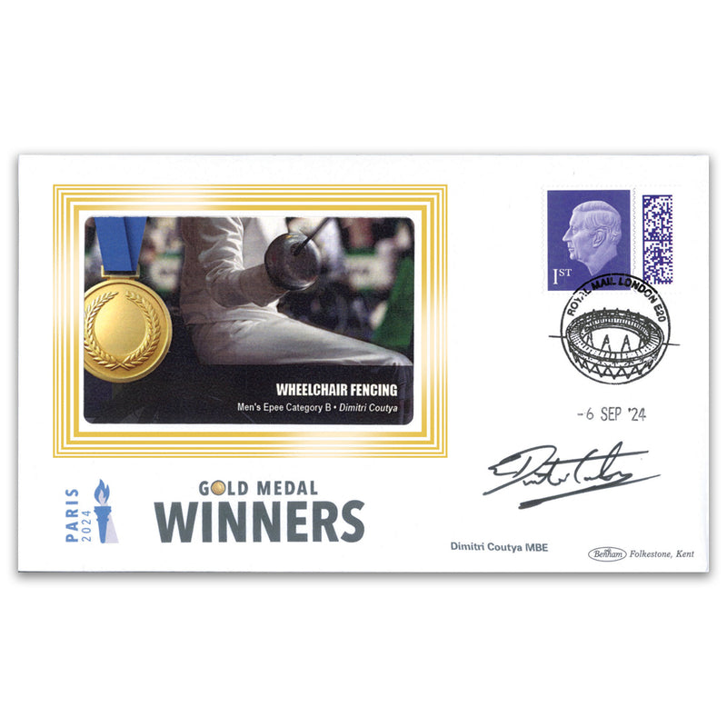 2024 Gold Medal Winners - Wheelchair Fencing - Men's Épée Category B Signed Dimitri Coutya MBE