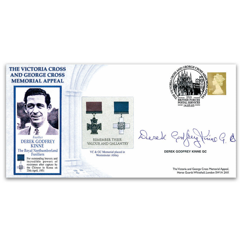 2003 Victoria & George Cross Memorial Appeal - Signed Derek Godfrey Kinne GC