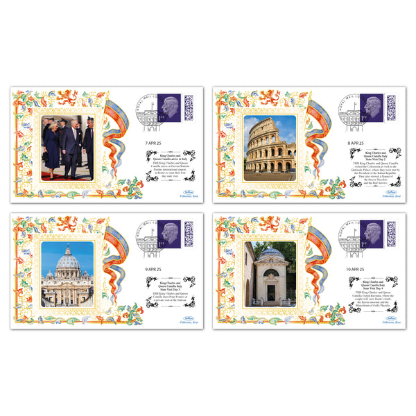 2025 King Charles and Queen Camilla State Visit to Italy - Set of 4 Covers