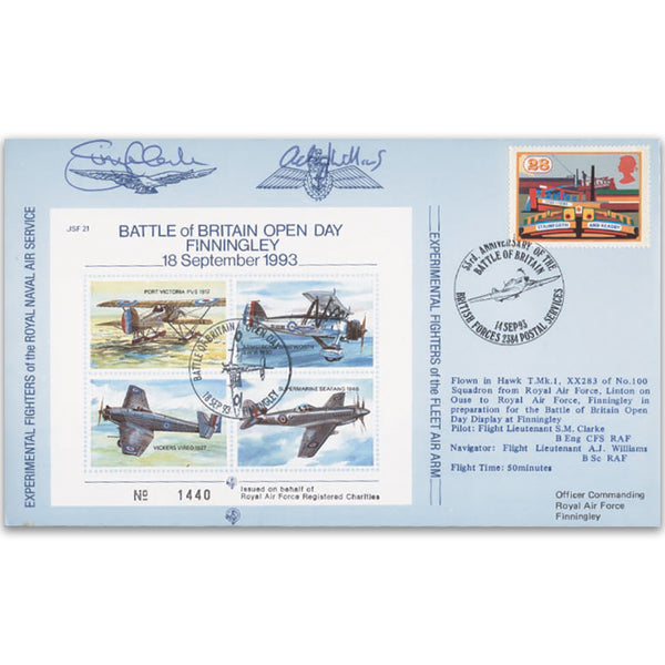 1993 Battle of Britain Open Day RAF Finningley - Flown cover, signatures include S M Clarke