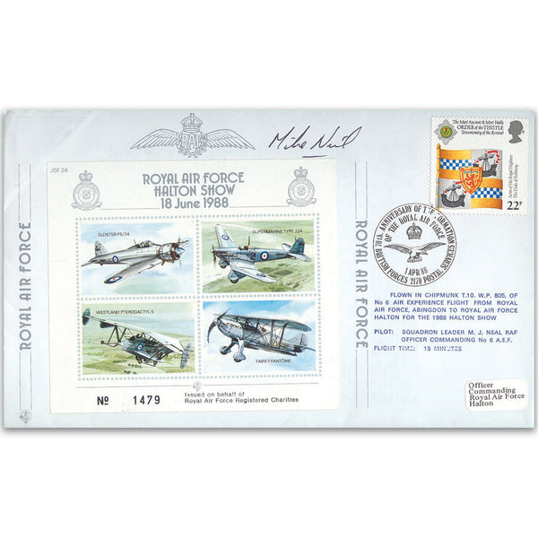 1988 RAF Halton Show - Flown cover signed by M Neil