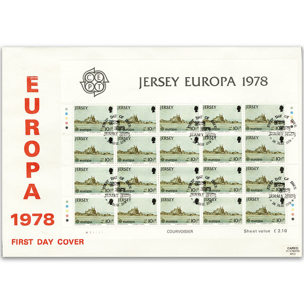 1978 Jersey Europa 10p Sheet