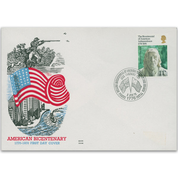 1976 Bicentennial of American Independance Benham Engraved Cover