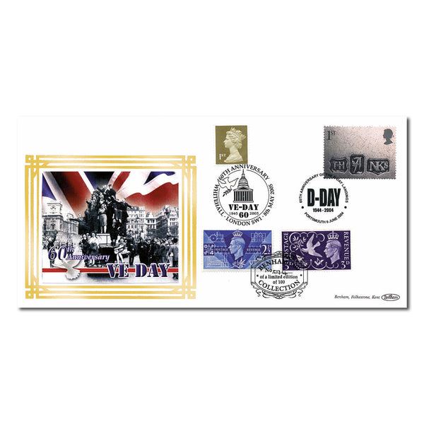 2004 D-Day 60th Benham 100 Cover - Doubled 2005 Portsmouth & London
