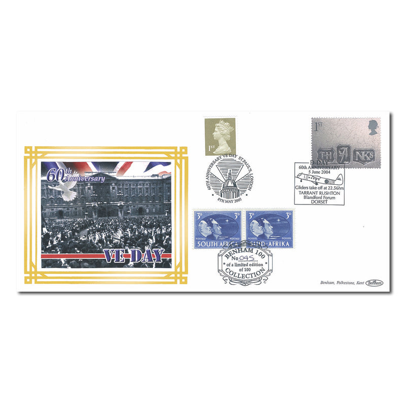 2004 D-Day 60th Benham 100 Cover - Doubled 2005 Dorset & London