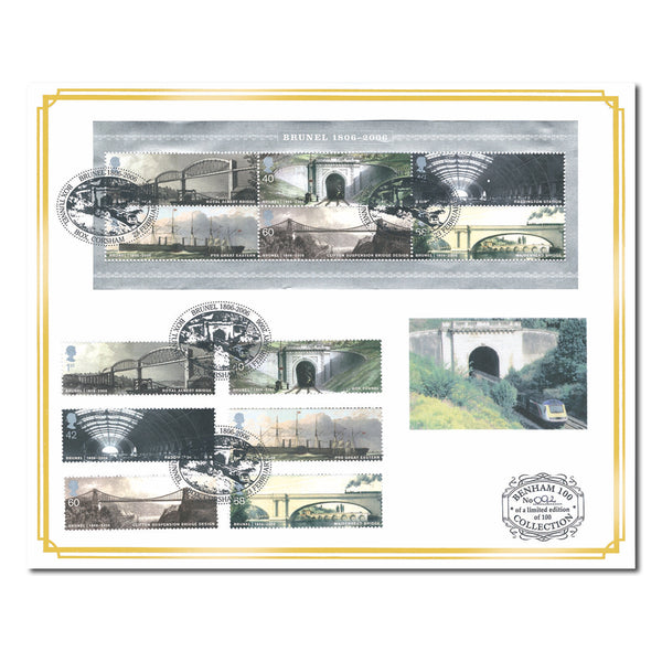 2006 Brunel M/S & Stamps Benham 100 Cover - Box Tunnel