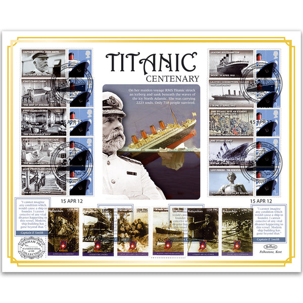 2012 RMS Titanic Centenary Benham 100 cover