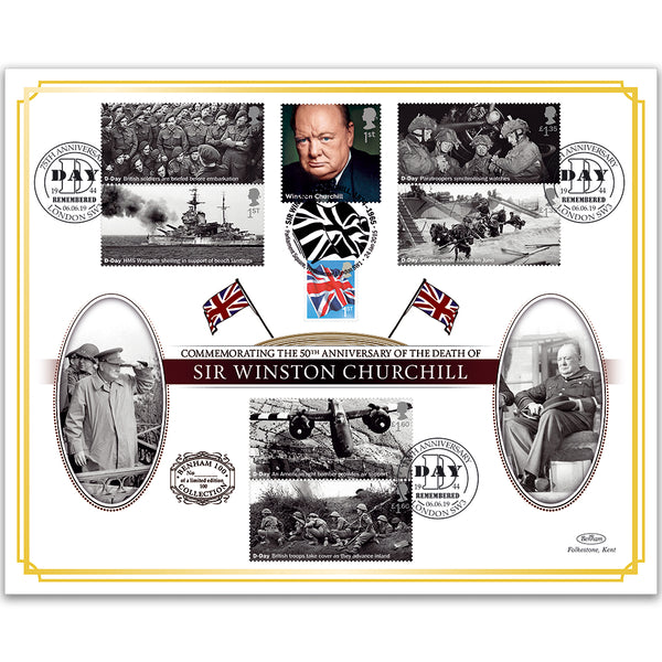 2015 Death of Winston Churchill 50th Benham 100 Cover - Doubled 2019