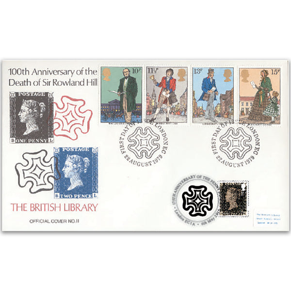 1979 Rowland Hill 100th British Library Cover - Doubled 2015 for Penny Black 175th
