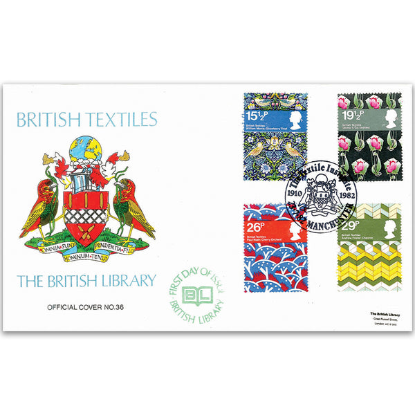 1982 British Textlies British Library Cover - Manchester Textile Institute