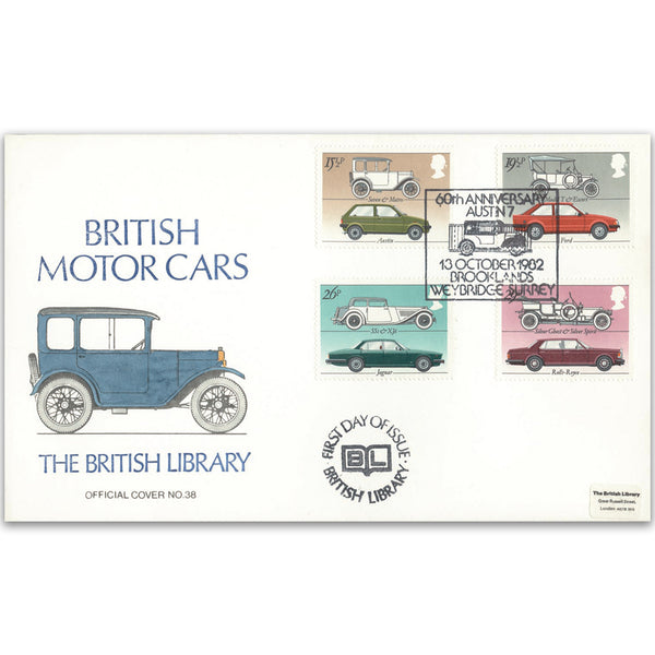 1982 British Motor Industry British Library Cover - 'Austin 7 60th Anniversary', Weybridge, Surrey